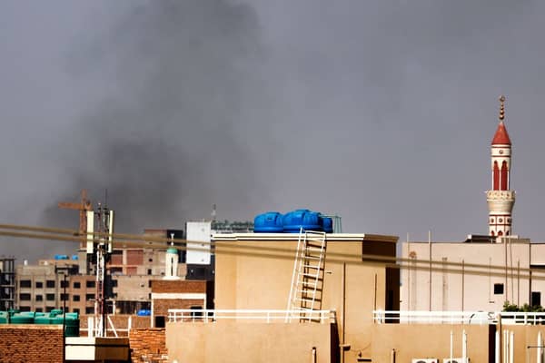 Smoke billows over Sudan's capital Khartoum. Credit: Getty