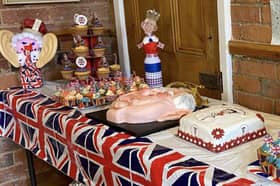 Angela Margett's King Charles cake on display