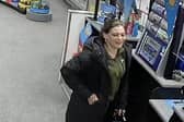 Sarah Henshaw, pictured here on CCTV, was last seen at her home address in Ilkeston, Derbyshire on June 20.