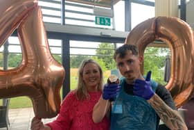 Chelsea and her brother Fraser Higgins, who attend Treetops Hospice’s  Huntingdon’s Disease Support Group