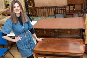 Hansons associate director Helen Smith with the Ming table, made in a golden era of Chinese furniture production