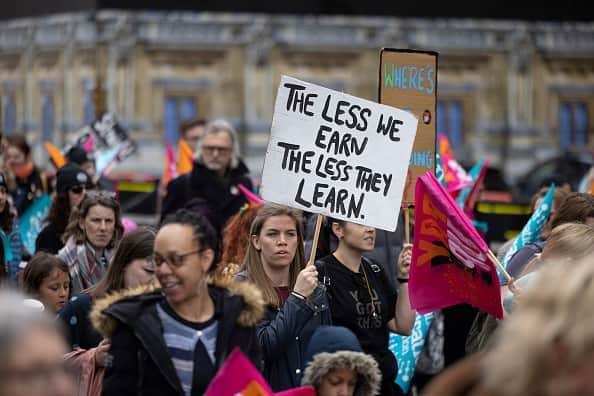 NEU members are set to go on strike for two days this week over an ongoing dispute over pay with the government. (Photo by Hesther Ng/SOPA Images/LightRocket via Getty Images) (Photo by Hesther Ng/SOPA Images/LightRocket via Getty Images)