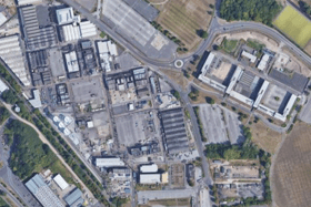A general view of Derby's Rolls-Royce site, including Sinfin A