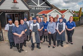 Staff outside the refurbished Argosy in Derby