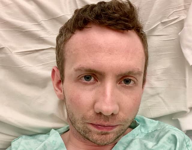 Michael Broomhead in hospital