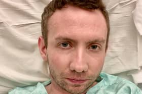 Michael Broomhead in hospital