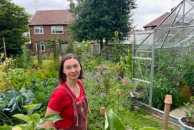 Derby woman Liena Legzdina in her lovely garden