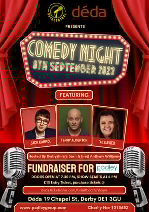 Tickets for the comedy fundraiser event costs £15