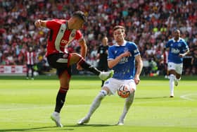 John Egan came off early in Sheffield United’s draw with Everton at the weekend. Picture: Simon Bellis / Sportimage