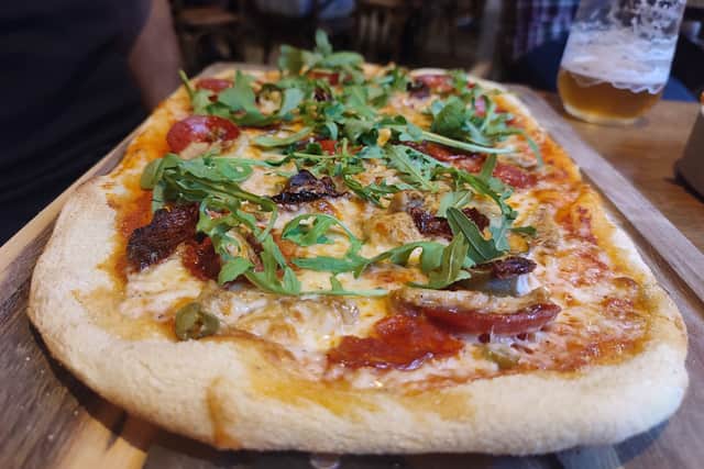 One of the meal deals on our list is this spicy sausage Diavola pizza at Harpur's of Melbourne where you can get two pizzas for £14.99 | Image Ria Ghei