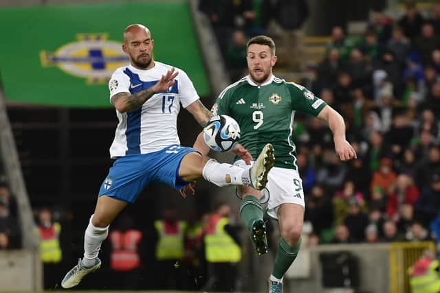 Conor Washington playing for Northern Ireland