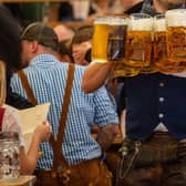 Oktoberfest means enjoying steins filled with chilled beer in a party atmosphere, this time at Bustler Derby 