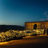 Chatsworth House a magical site lit up with twinkling fairy lights, is set to welcome crowds during the upcoming festive season 