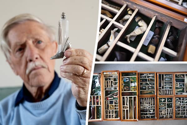 David Bennett, 84, has spent more than a decade and £6,000 of his life-savings trawling flea markets and antique fairs for pocket-sized lower limbs