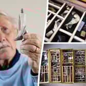 David Bennett, 84, has spent more than a decade and £6,000 of his life-savings trawling flea markets and antique fairs for pocket-sized lower limbs
