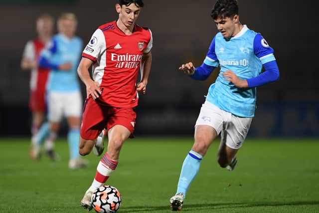Darren Robinson playing for Derby County U21s vs Arsenal U21s