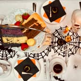 Denby Halloween afternoon tea is a spooky delight for those who love all things that go bump in the night - just check out that black as hell icing on the cake!