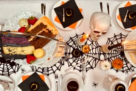 Denby Halloween afternoon tea is a spooky delight for those who love all things that go bump in the night - just check out that black as hell icing on the cake!