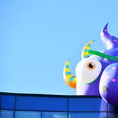 This giant monster, just one of nine, has taken over the city and is just looking to make new friends | Image Alex Hannam - BID Leicester