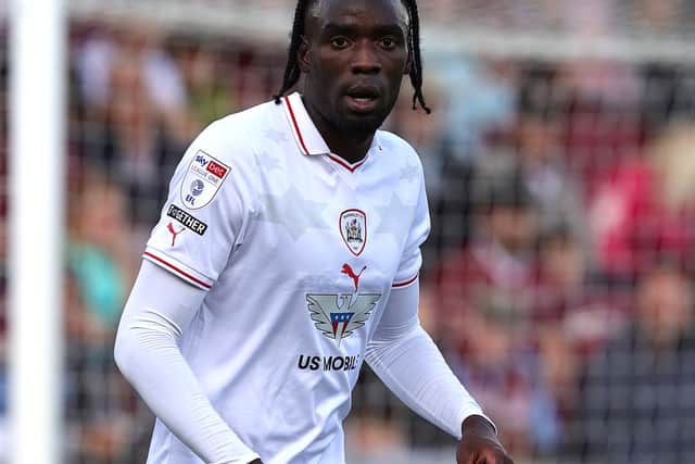 Devante Cole playing for Barnsley in a League One match vs Northampton Town