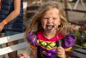 This little girl is really enjoying her Dealthy Mallows ice cream from Bluebell Dairy in Derby