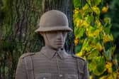 A woman has crocheted a 6ft soldier which now stands guard in a Derbyshire church | Image Colin Tomlinson - A Breath Of Country Air