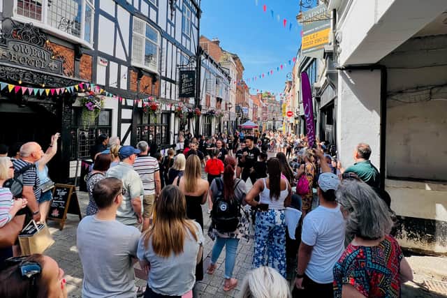 Sadler Gate is one of Derby's go-to destinations for shopping, good food and culture - here are crowds from an event held on the street over the summer