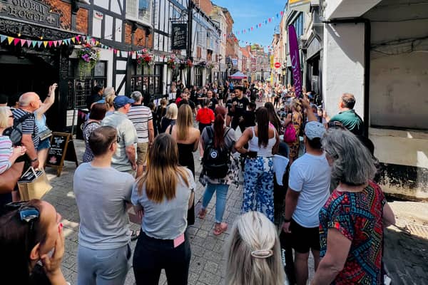 Sadler Gate is one of Derby's go-to destinations for shopping, good food and culture - here are crowds from an event held on the street over summer 2023