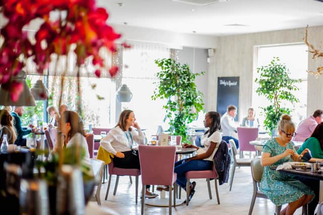 Diners can enjoy a wide range of dishes in light and airy surroundings