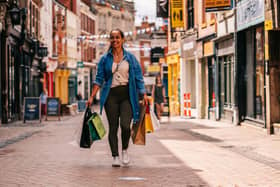 Shoppers can browse a massive range of independent stores on bustling Sadler Gate (pictured) and across the city | Image Derby Cathedral Quarter BID