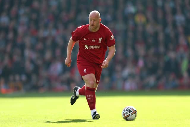 Charlie Adam playing in a legends match between Liverpool and Celtic