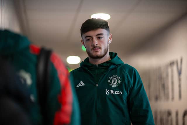 Joe Hugill before Manchester United's FA Cup match vs Wigan Athletic
