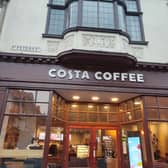 Costa Coffee which has 10 shops in Derby is celebrating the achievement this Valentine's Day | Image of St Peters Street café