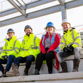 Steel work that will form part of the tiered seating arena is now clearly visible as the Becketwell project - supported by Councillor Nadine Peatfield - takes shape | Image Bowmer + Kirkland