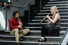 Sinfonia Orchestra will play jaunty Mozart melodies at Museum of Making - pictured are Matt Dunn (clarinet) and Maddy Aldis-Evans (oboe) | Image Ali Johnston