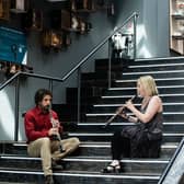 Sinfonia Orchestra will play jaunty Mozart melodies at Museum of Making - pictured are Matt Dunn (clarinet) and Maddy Aldis-Evans (oboe) | Image Ali Johnston