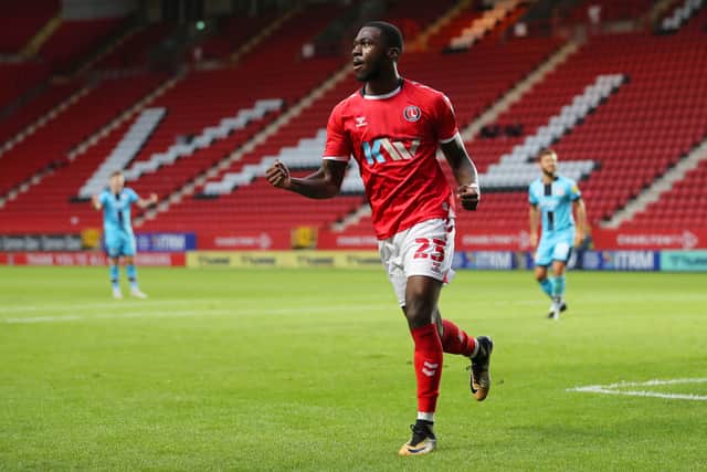 Corey Blackett-Taylor playing for Charlton Athletic
