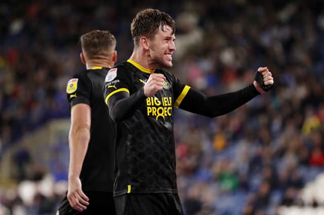 Pompey new boy Callum Lang celebrating for Wigan Athletic
