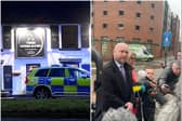 Detective Chief Inspector James Entwistle, right, who is leading the investigation, held a press conference outside Leeds General Infirmary following the incident in Outlon. Pictures: NationalWorld