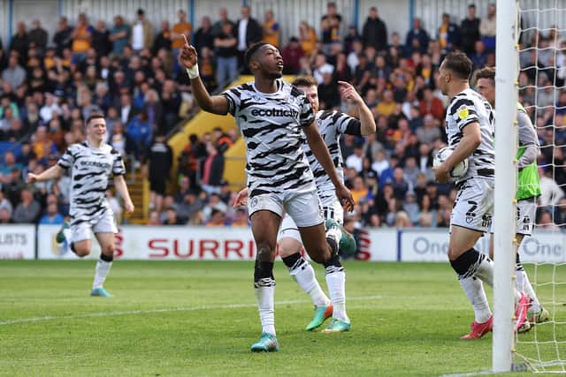 Ebou Adams playing for Forest Green Rovers last season