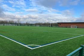 This is one of three full-size football pitches at Derby Racecourse Hub