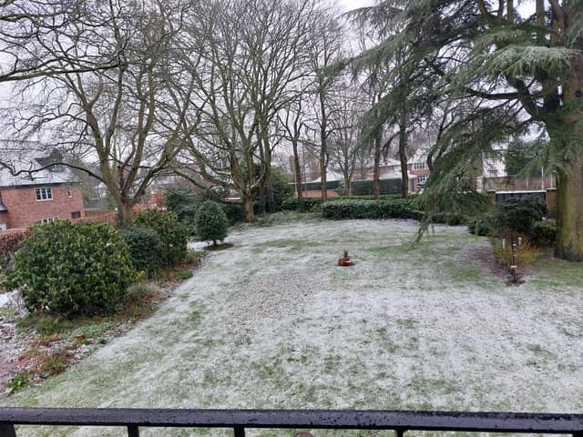The weather in Derby (pictured is Littleover) has seen snow flurries across the region, with heavier snowfall expected over the hills | Image Ria Ghei