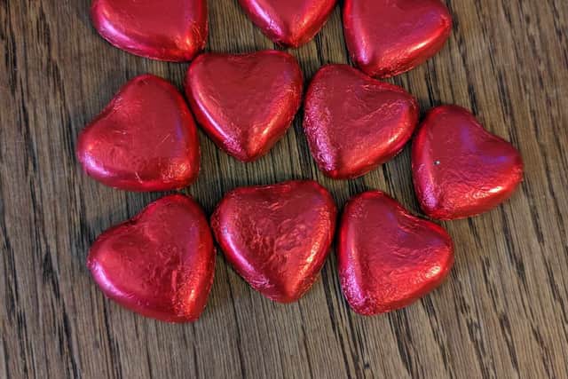 Chocolate hearts wrapped in red foil are just a few treats on offer at Mrs C's Tea Cosy | Image Michelle Cockcroft