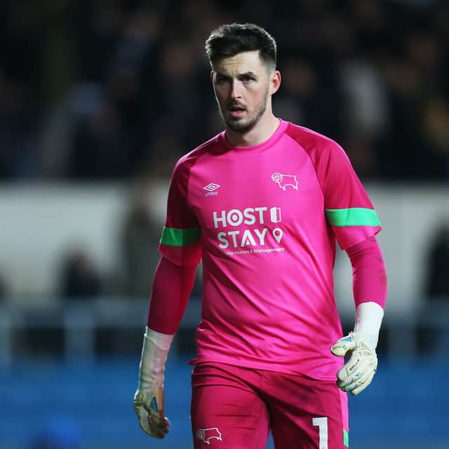 Joe Wildsmith playing for Derby County at Pride Park