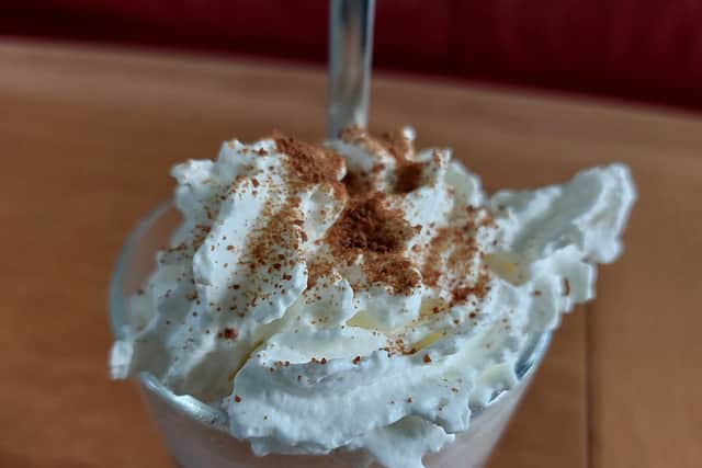 I topped hot chocolate with cream and a sprinkling of coconut sugar for a brilliant butterscotch twist | Image Ria Ghei