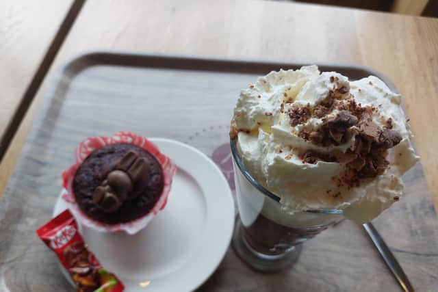 Part of Costa Coffee's KitKat range is the hot chocolate and chocolate muffin | Image Ria Ghei