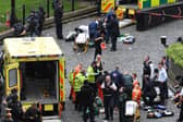 The scene at the Palace of Westminster after the attack in March 2017, which lasted 82 seconds.
Photograph: Stefan Rousseau/PA