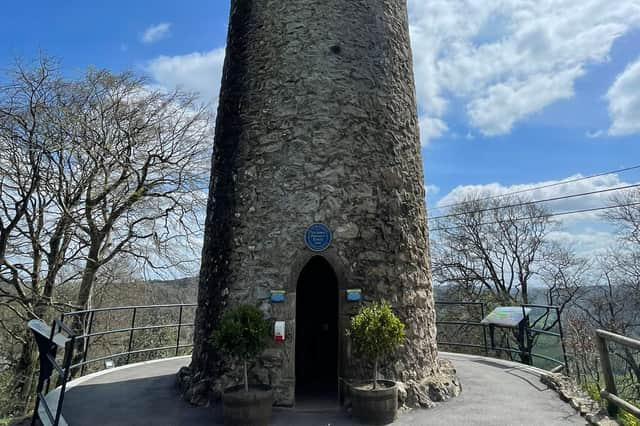 Climb up the winding staircase to the top of the tower 