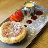 Bakewell Pudding (pictured) is the older cousin of Bakewell Tart which is all the more scrumptious when enjoyed warm with custard Photo The Old Original Bakewell Pudding Shop