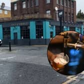 The Spit & Sawdust, one of the cheapest pints in London. Inset: Photo by DANIEL LEAL/AFP via Getty Images